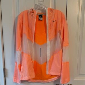 Nike Women's Orange and White Running Jacket